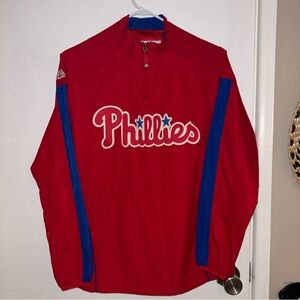 Phillies Majestic Red and Blue Authentic Jacket
